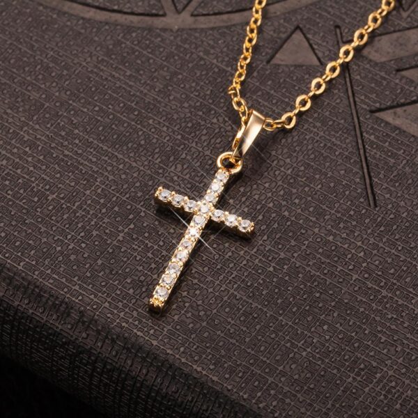 Gold/Silver Crystal Cross Necklace - Kenyan Faith Jewelry for Men & Women